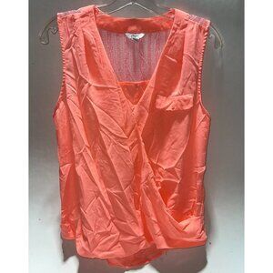Candies V-Neck Tank Top - Neon Pink - Large - - Lace Back